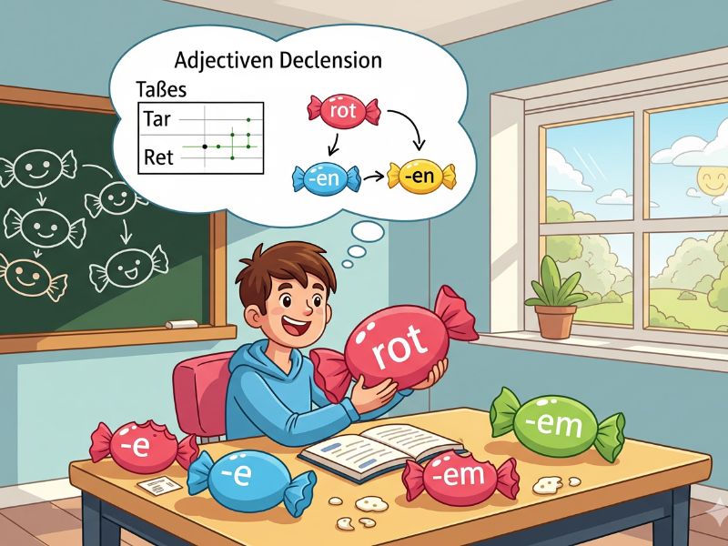 Bí Mật Của Tính Từ Tiếng Đức: Học Chia Đuôi "Dễ Như Ăn Kẹo" (Đừng Lo, Không Khó Như Bạn Nghĩ!)